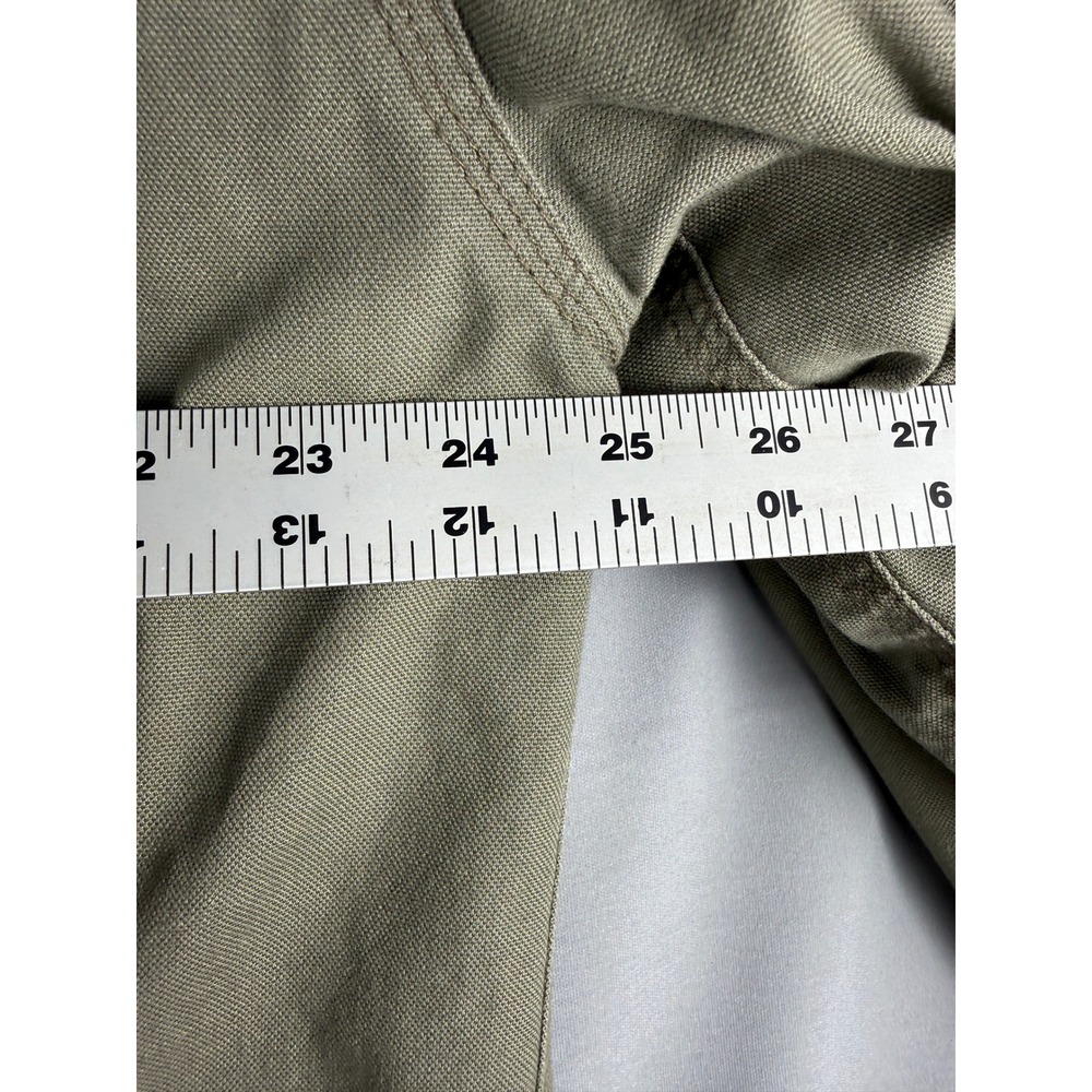 J.Crew Mens Barn Jacket Olive Green Canvas Plaid Lined Field Coat S - Picture 11 of 12
